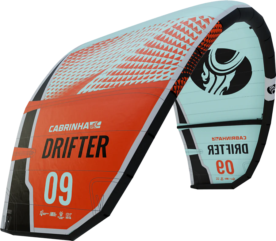 2022 Kite Kites Cabrinha Drifter 09 C3 / Celeste Rojo COMBO CON BARRA image